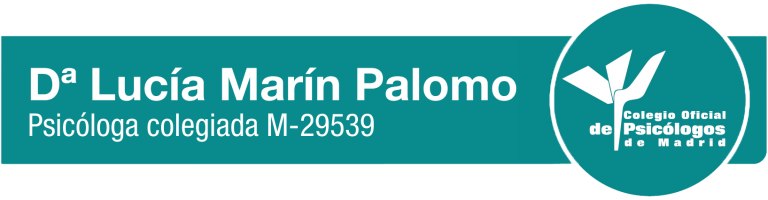 Lucía Marín Palomo, psicóloga colegiada M-29539 por el Colegio Oficial de la Psicología de Madrid